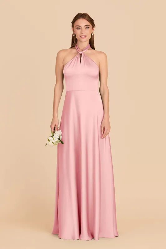 Monica Matte Satin Dress - Bubblegum Pink sold by Birdy Grey