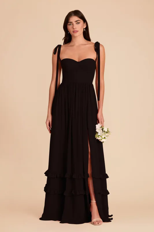 Evelyn Chiffon Dress - Black made by Birdy Grey