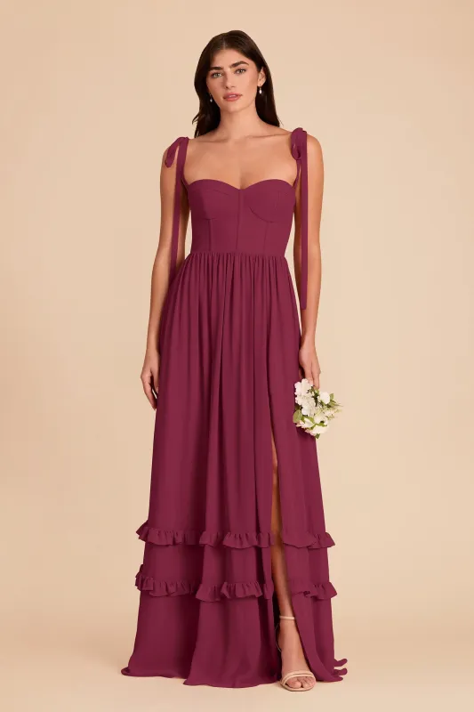 Evelyn Chiffon Dress - Berry made by Birdy Grey