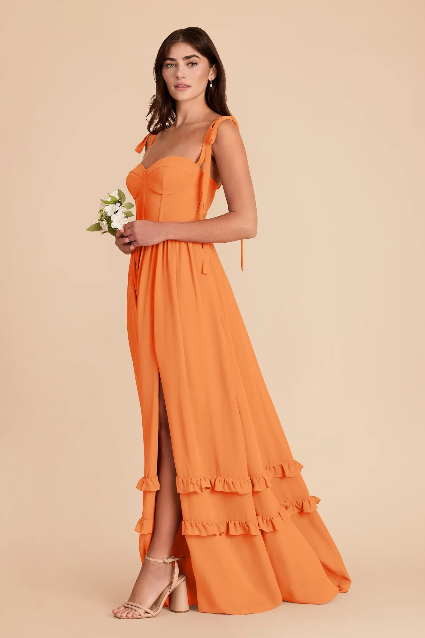 Evelyn Chiffon Dress - Apricot sold by Birdy Grey product image thumbnail 4