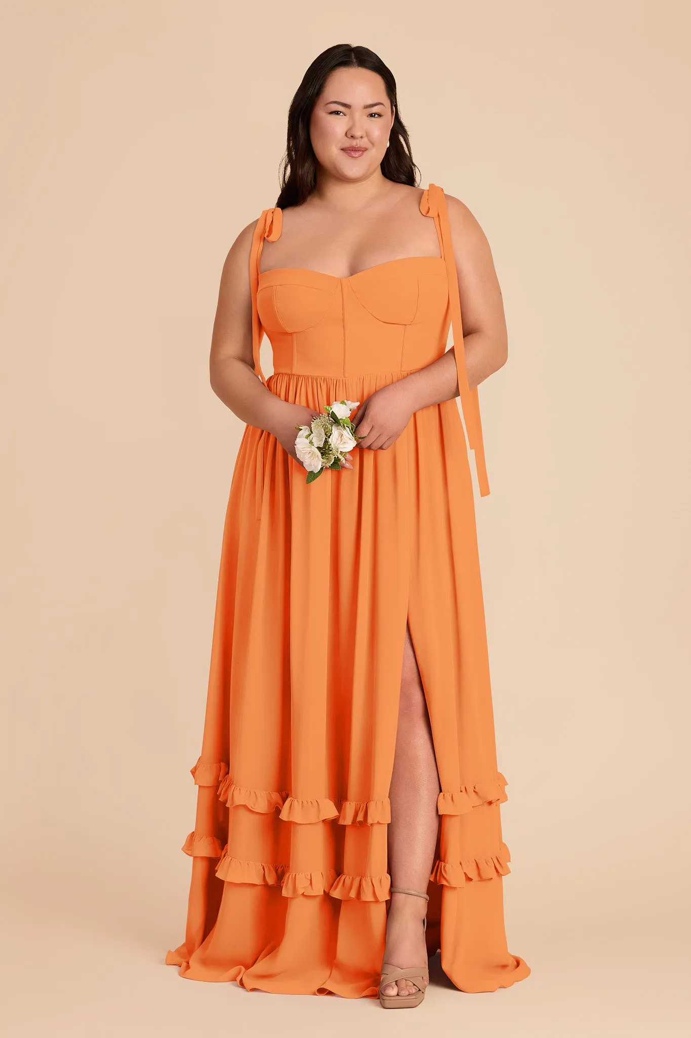 Evelyn Chiffon Dress - Apricot sold by Birdy Grey product image thumbnail 2