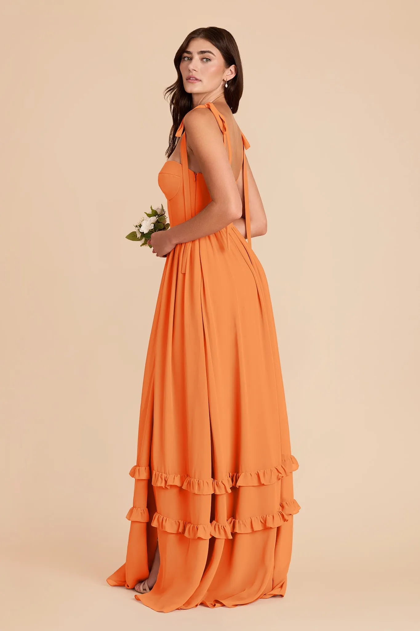 Evelyn Chiffon Dress - Apricot sold by Birdy Grey product image thumbnail 5