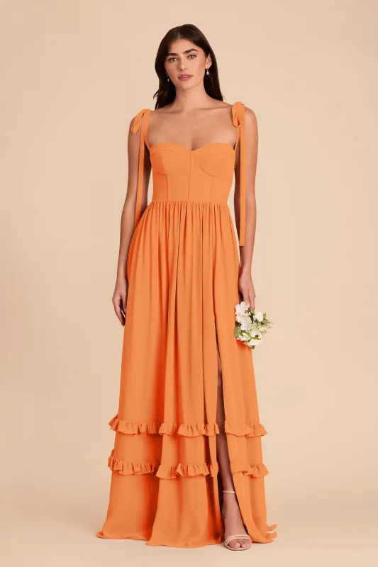Evelyn Chiffon Dress - Apricot sold by Birdy Grey
