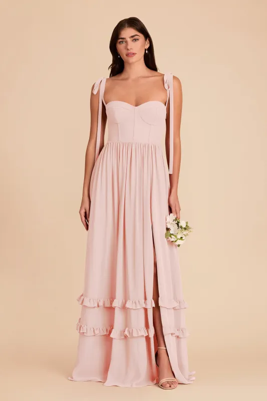 Evelyn Chiffon Dress - Blush Pink made by Birdy Grey