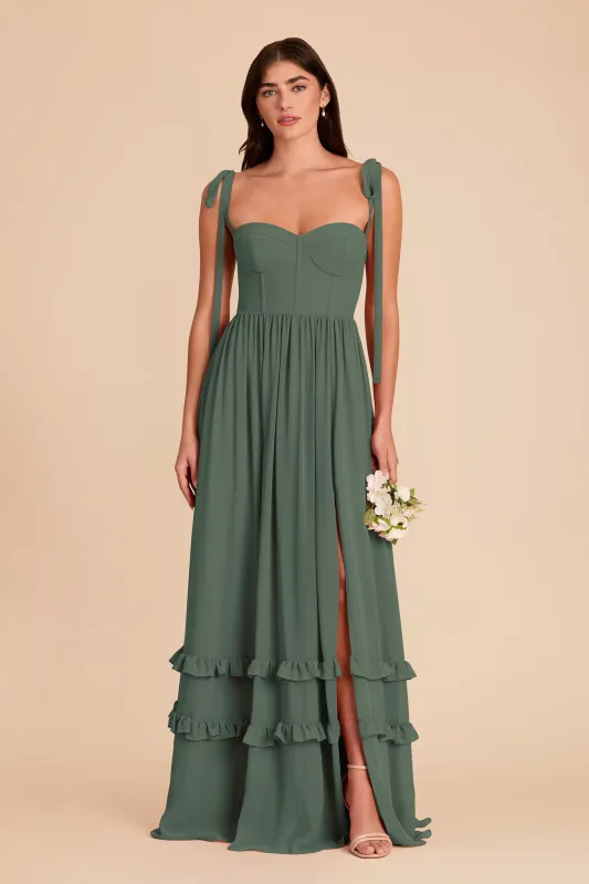 Evelyn Chiffon Dress - Eucalyptus sold by Birdy Grey