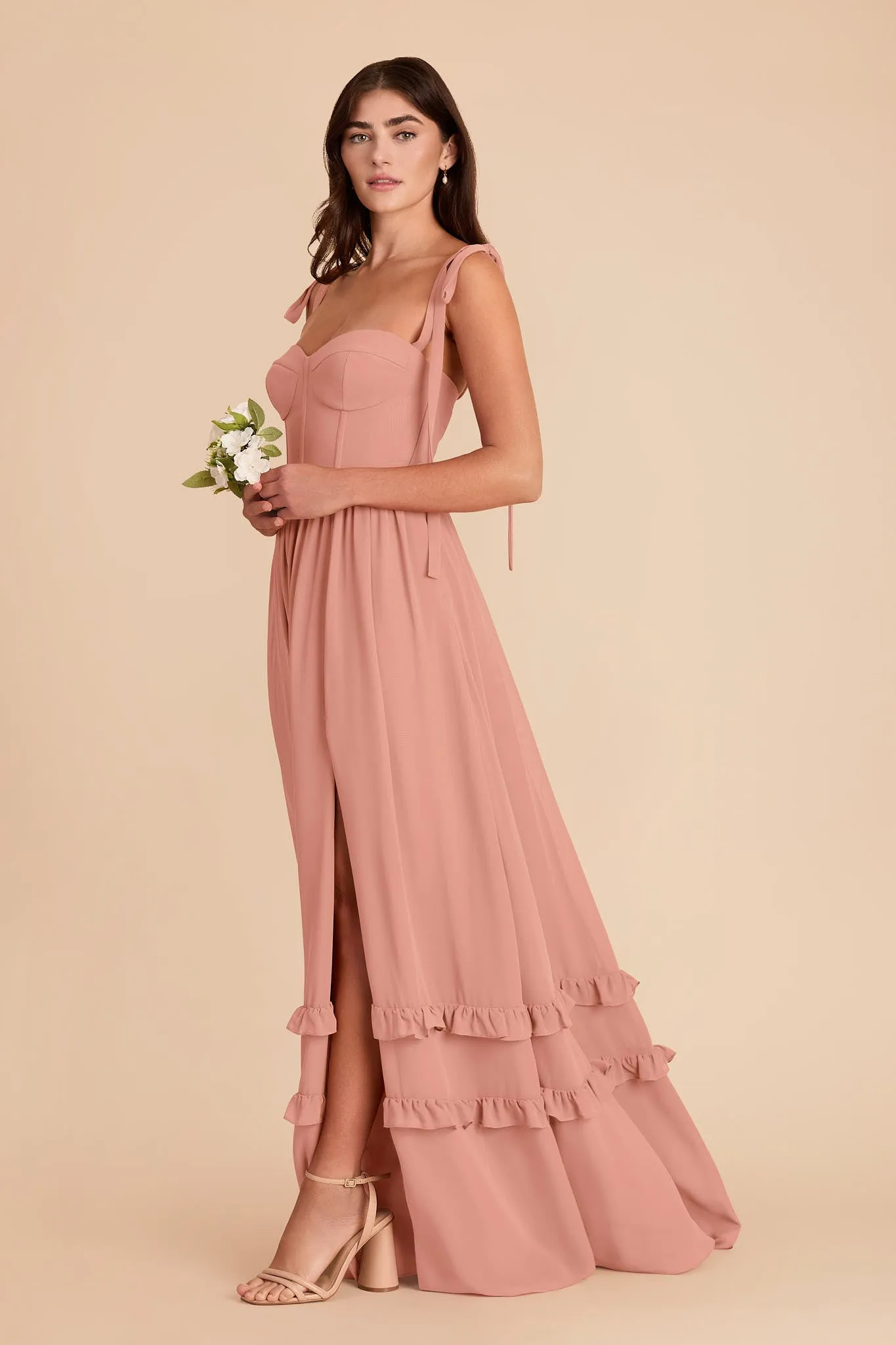 Evelyn Chiffon Dress - Dusty Rose sold by Birdy Grey product image thumbnail 4