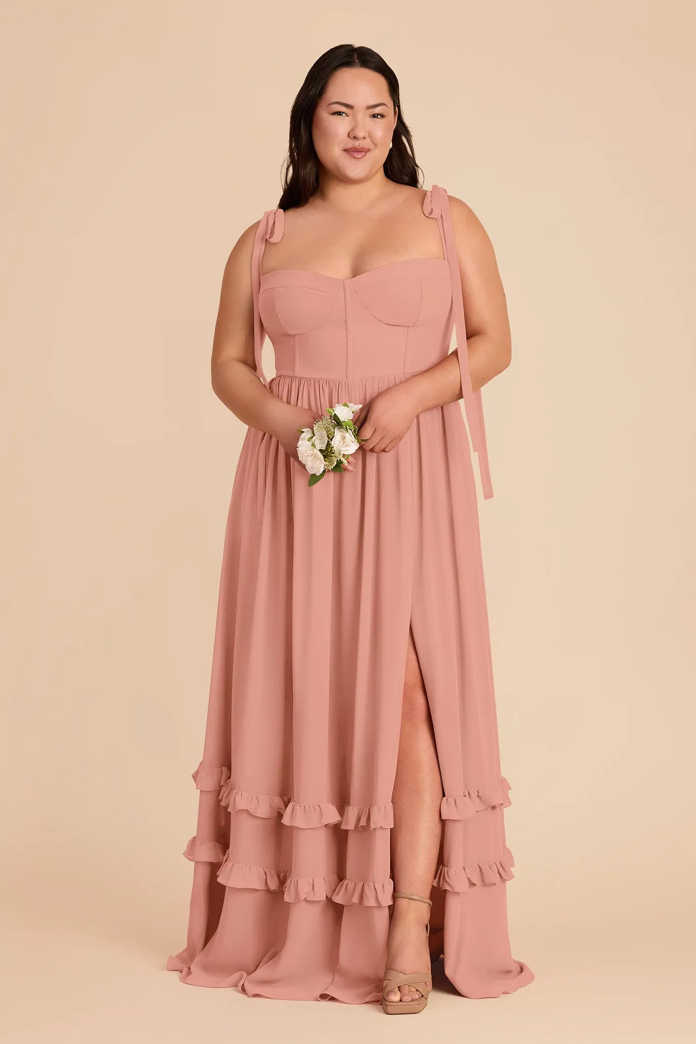 Evelyn Chiffon Dress - Dusty Rose sold by Birdy Grey product image thumbnail 2