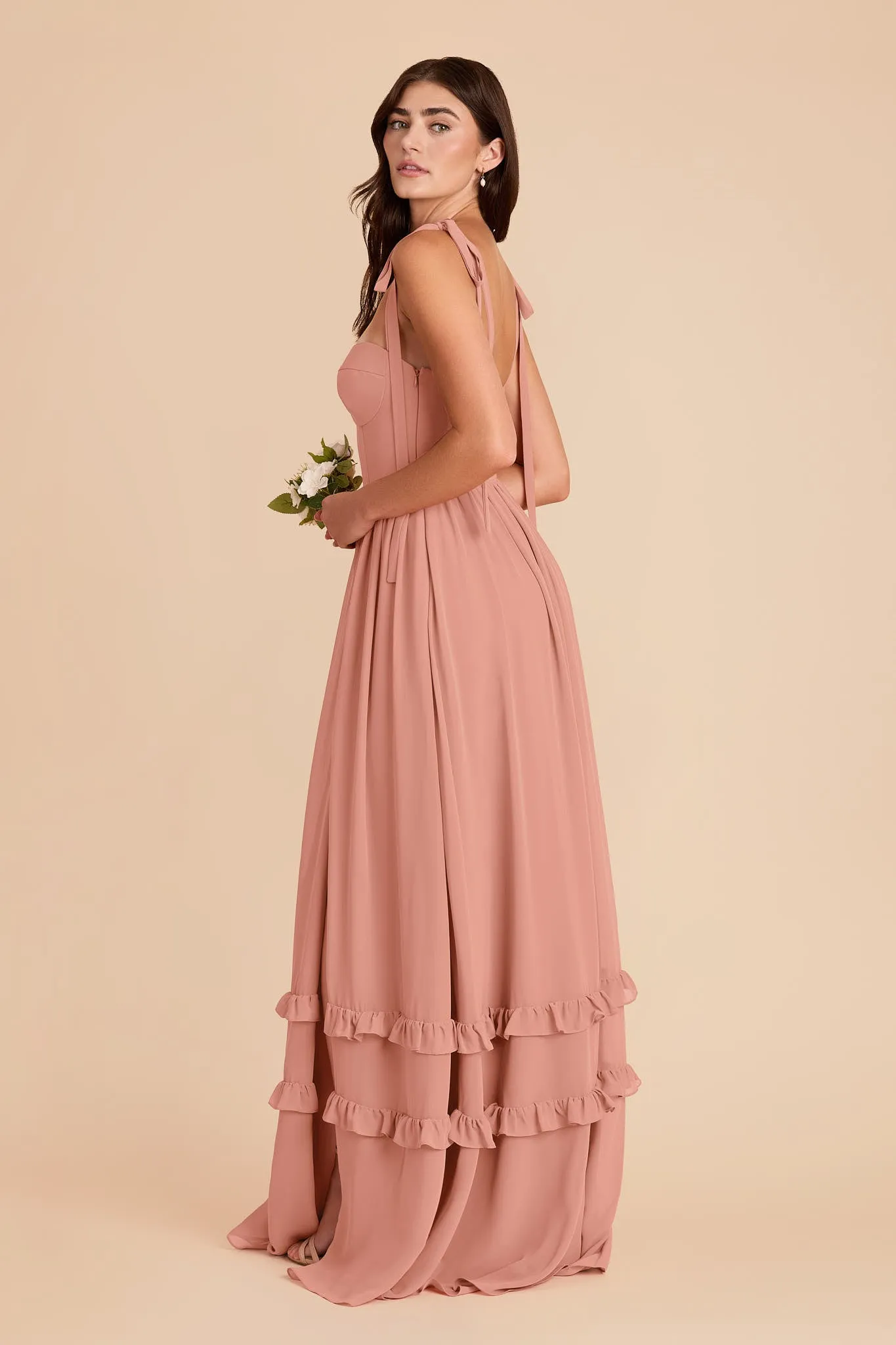 Evelyn Chiffon Dress - Dusty Rose sold by Birdy Grey product image thumbnail 5