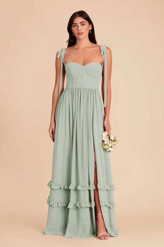 Evelyn Chiffon Dress - Sage sold by Birdy Grey