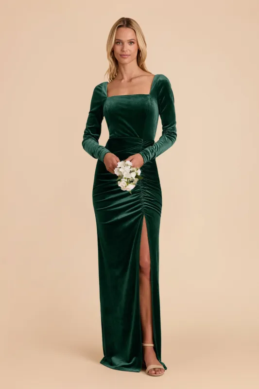 Ivy Velvet Dress - Emerald sold by Birdy Grey