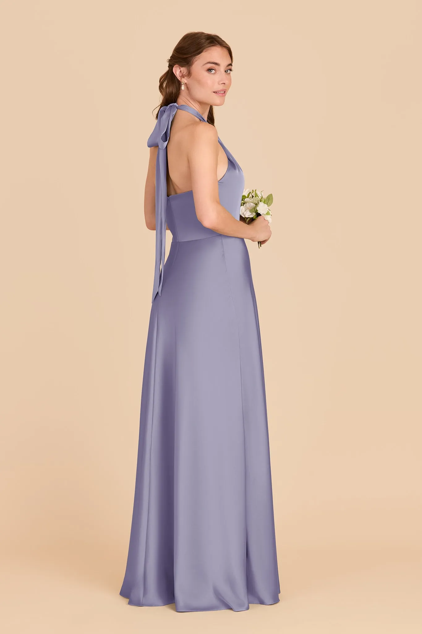 Monica Matte Satin Dress - Wisteria sold by Birdy Grey product image thumbnail 4