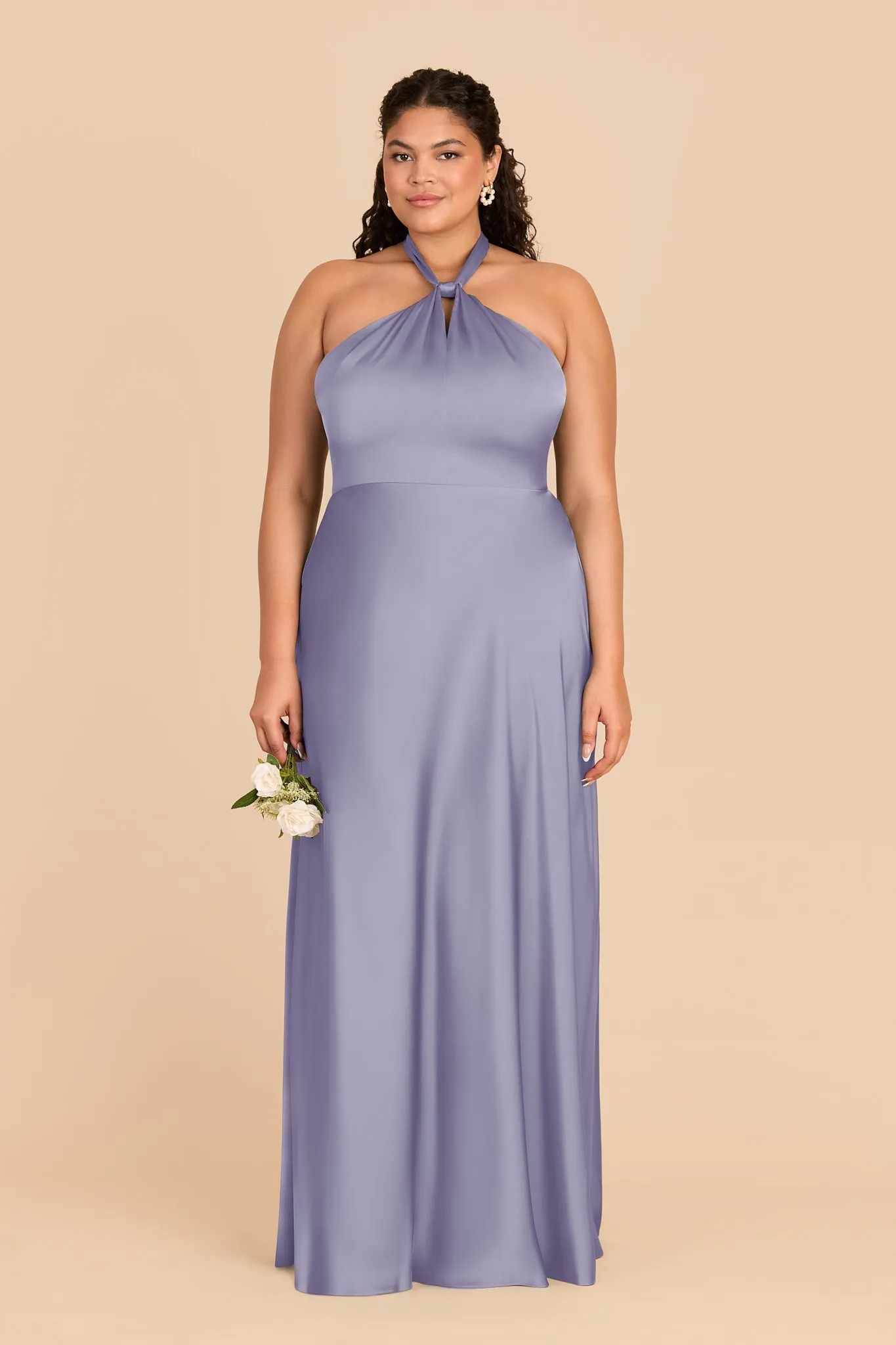 Monica Matte Satin Dress - Wisteria sold by Birdy Grey