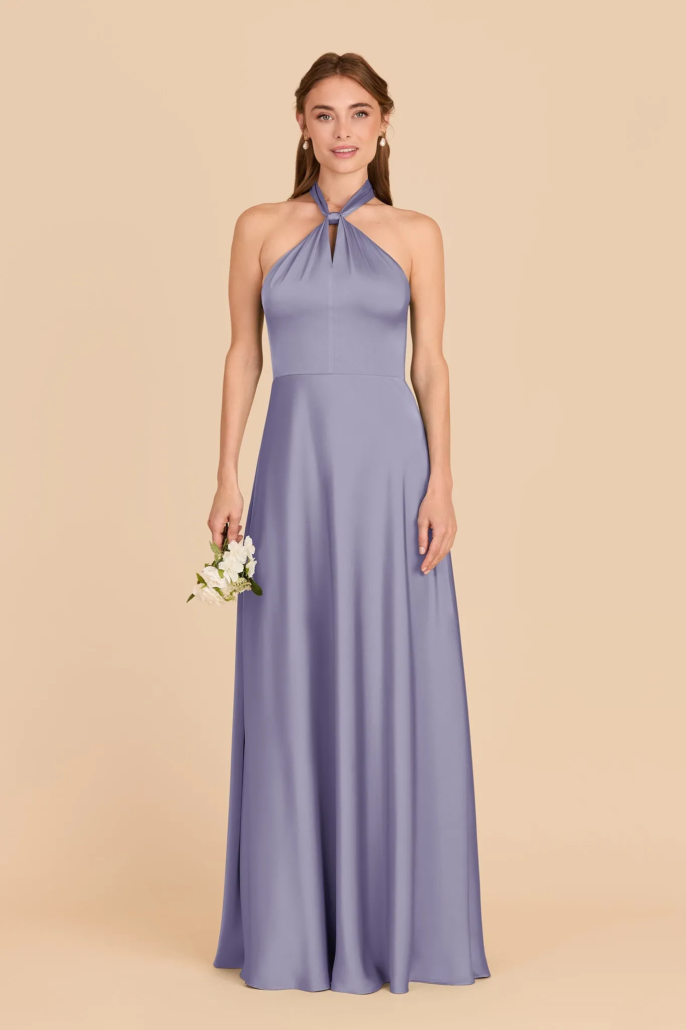 Monica Matte Satin Dress - Wisteria sold by Birdy Grey product image thumbnail 3