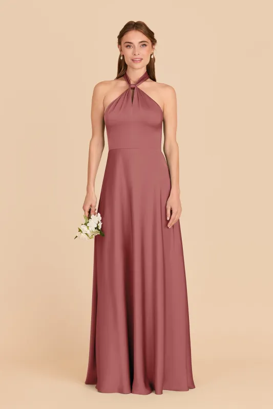 Monica Matte Satin Dress - Wild Rose sold by Birdy Grey
