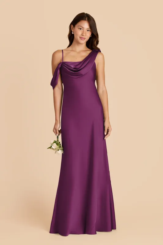 Freya Matte Satin Dress - Fig sold by Birdy Grey