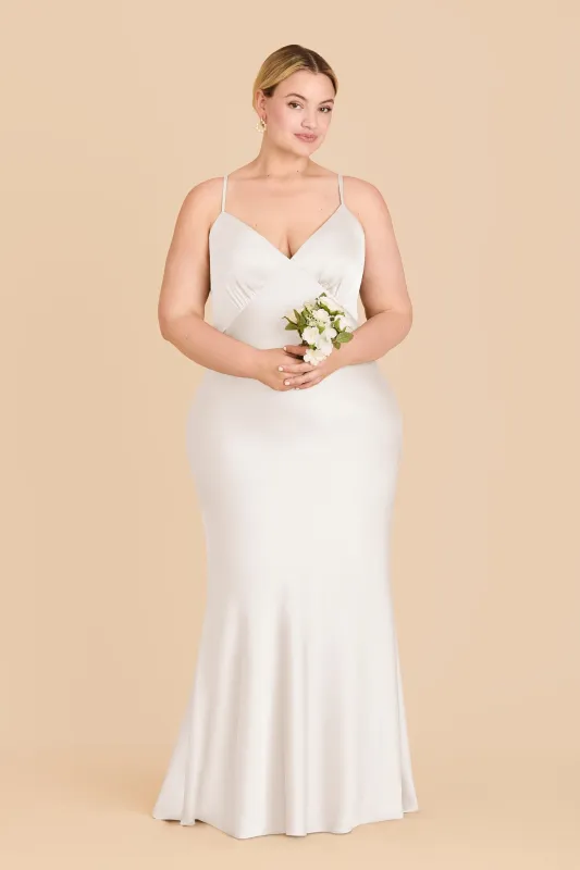 Dasha Matte Satin Dress - White sold by Birdy Grey