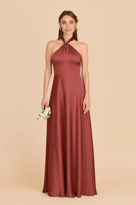 Monica Matte Satin Dress - Spice sold by Birdy Grey
