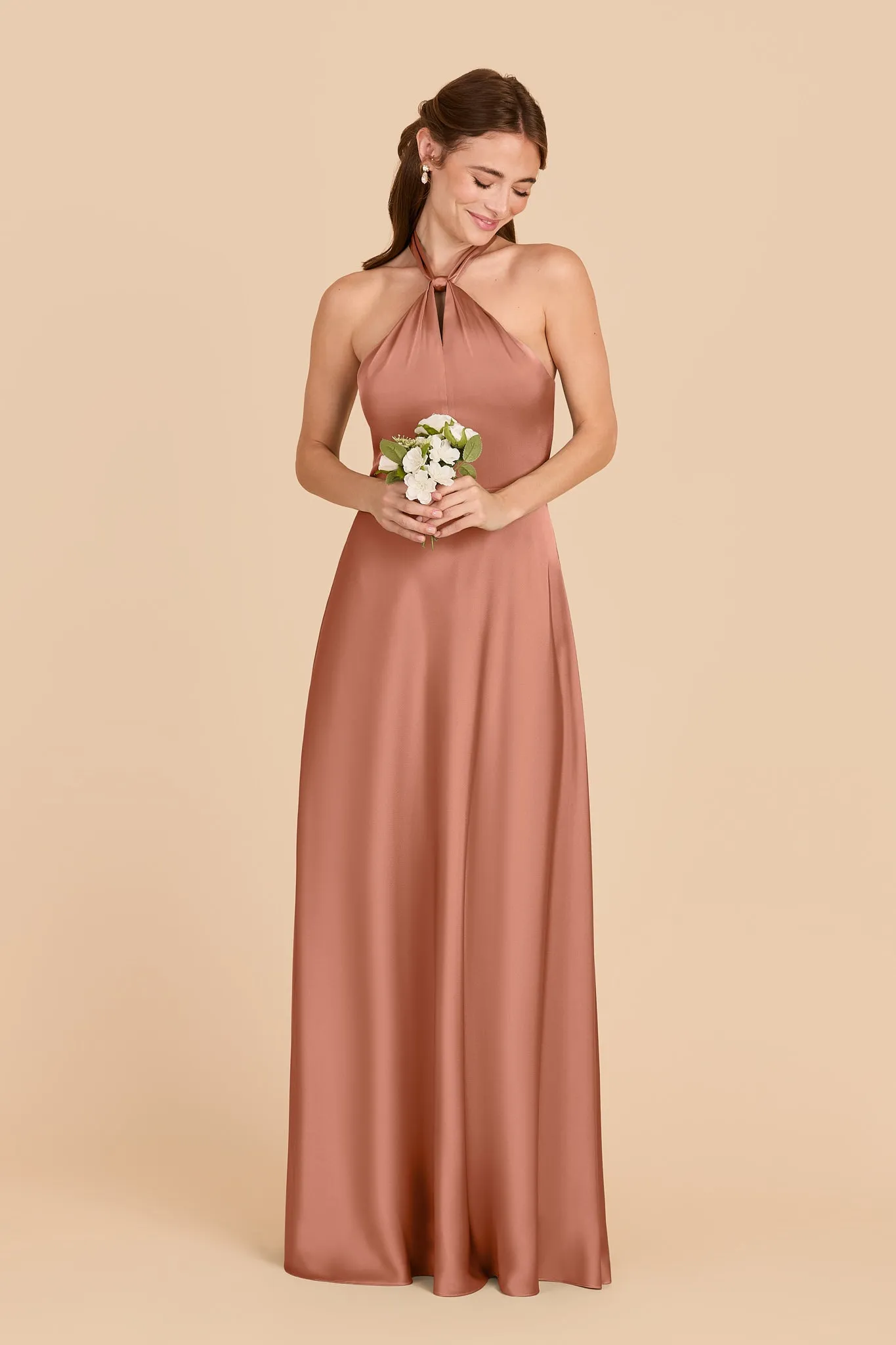 Monica Matte Satin Dress - Desert Rose sold by Birdy Grey product image thumbnail 3