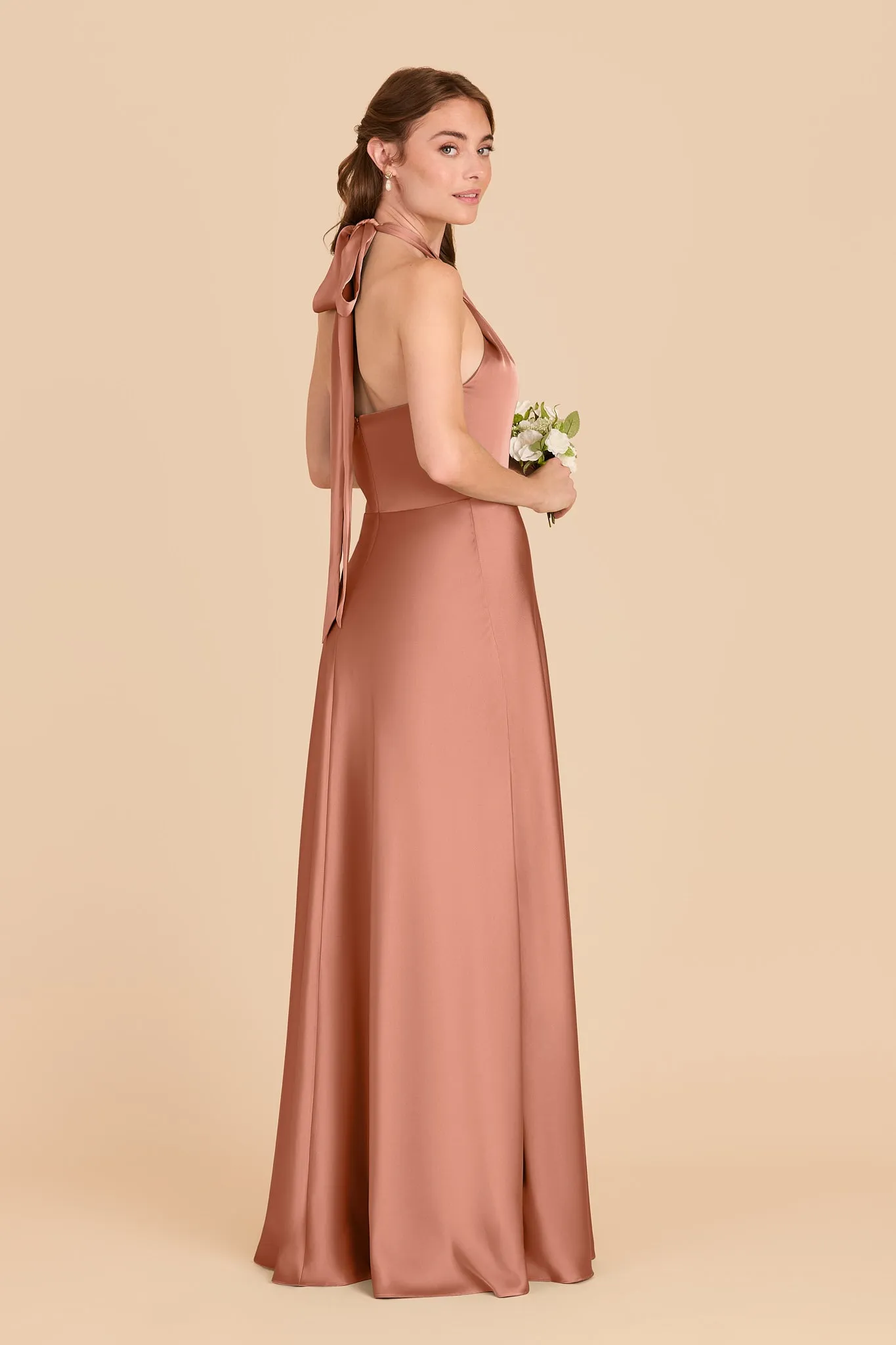 Monica Matte Satin Dress - Desert Rose sold by Birdy Grey product image thumbnail 4