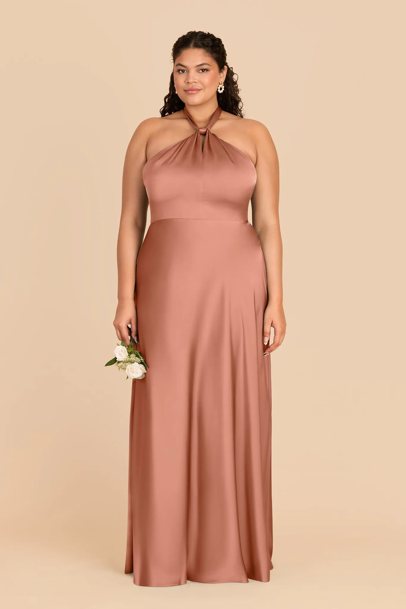 Monica Matte Satin Dress - Desert Rose sold by Birdy Grey product image thumbnail 2
