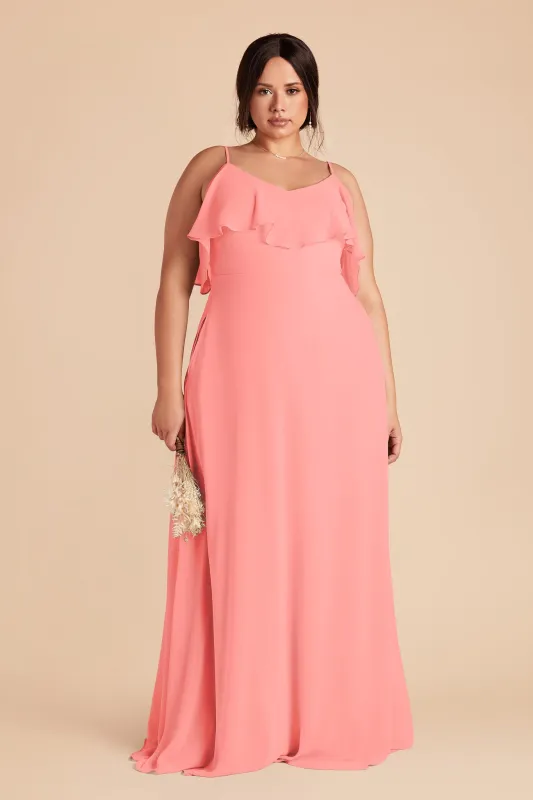Jane Chiffon Dress - Coral Pink sold by Birdy Grey