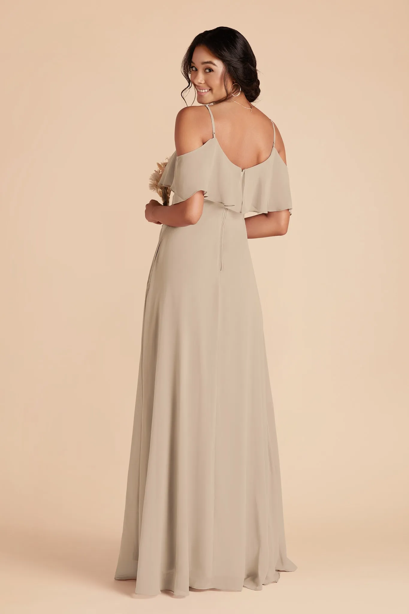 Jane Chiffon Dress - Almond sold by Birdy Grey product image thumbnail 4