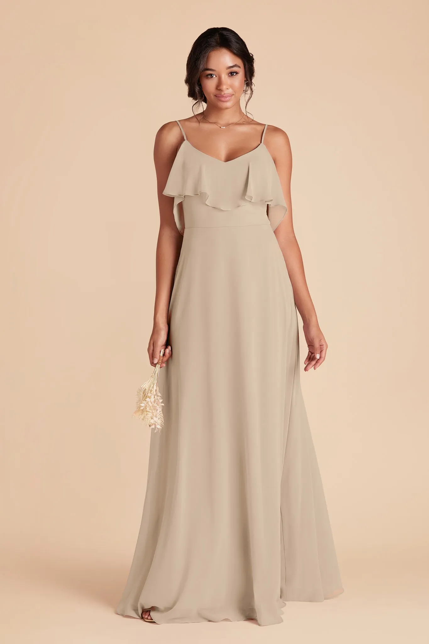 Jane Chiffon Dress - Almond sold by Birdy Grey product image thumbnail 3