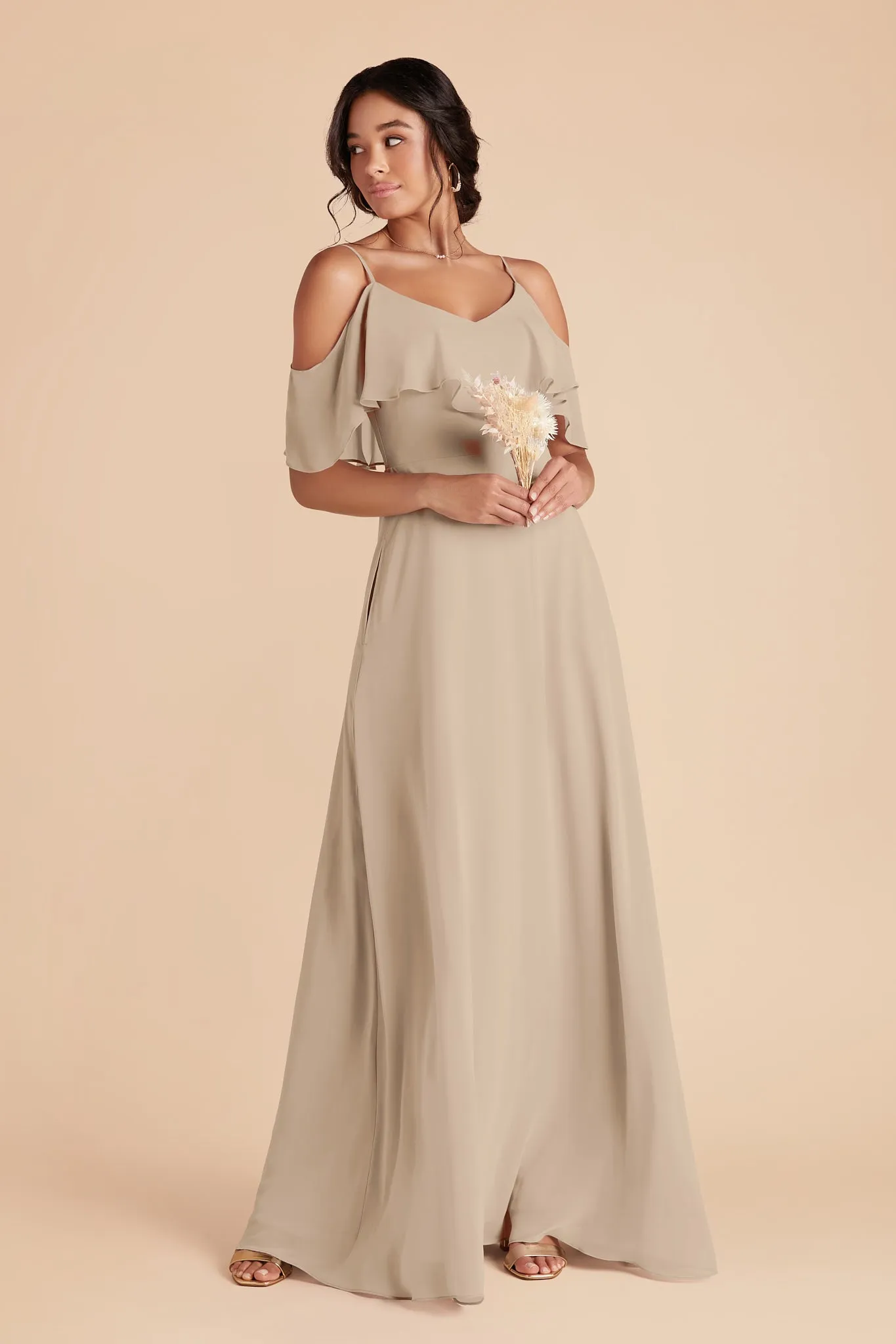 Jane Chiffon Dress - Almond sold by Birdy Grey product image thumbnail 2