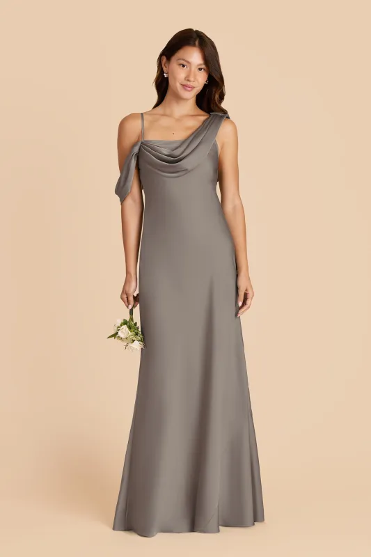 Freya Matte Satin Dress - Quartz sold by Birdy Grey