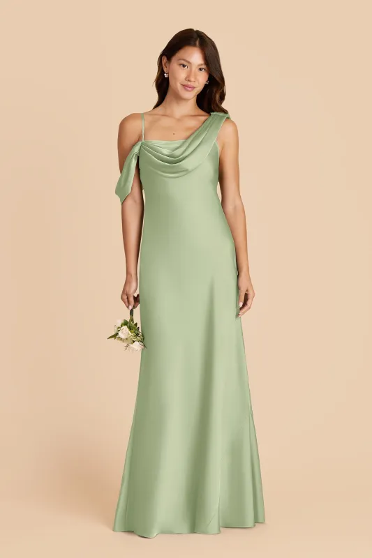 Freya Matte Satin Dress - Pistachio sold by Birdy Grey