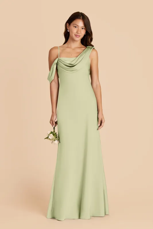Freya Matte Satin Dress - Pale Pistachio sold by Birdy Grey