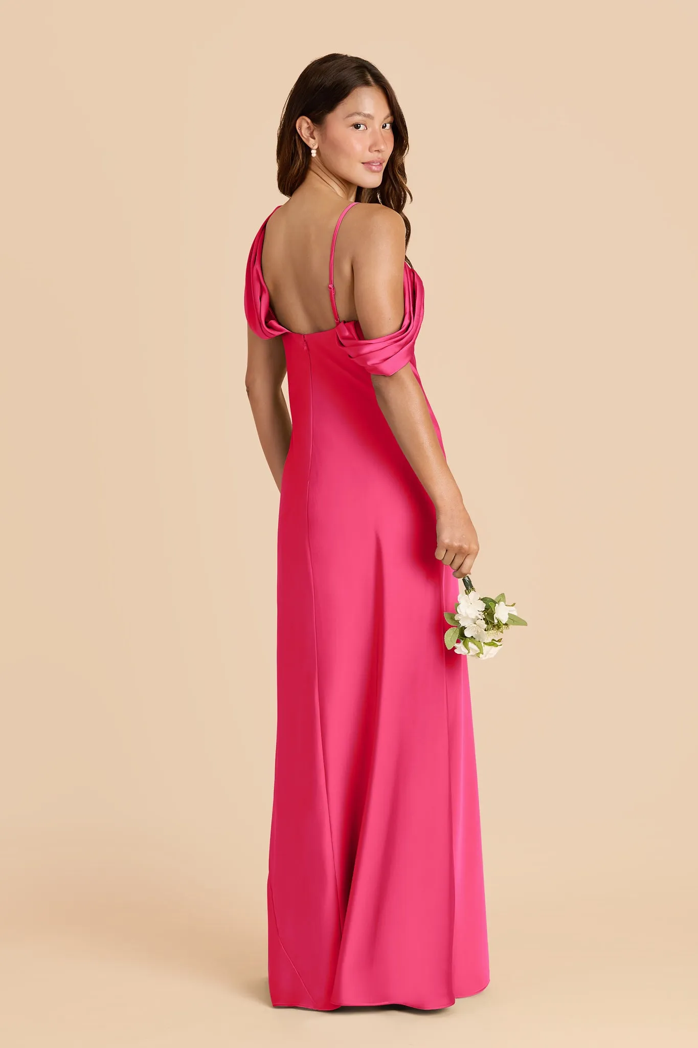 Freya Matte Satin Dress - Fuchsia sold by Birdy Grey product image thumbnail 4