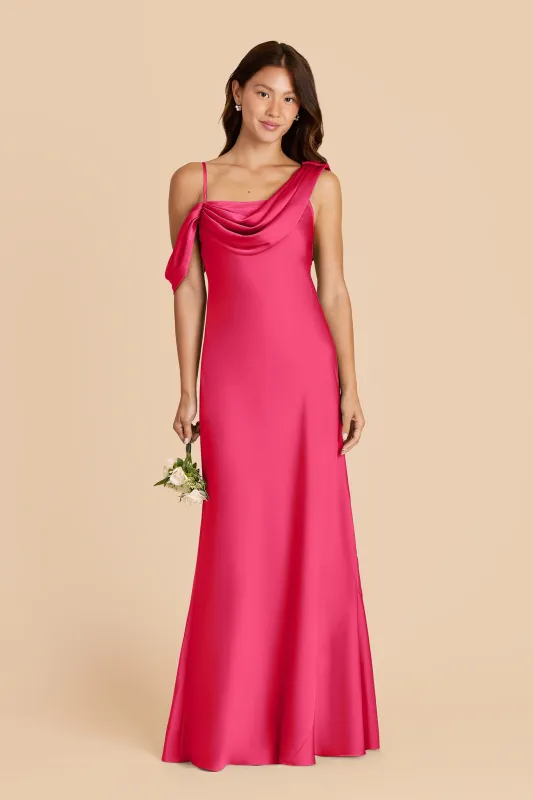 Freya Matte Satin Dress - Fuchsia sold by Birdy Grey