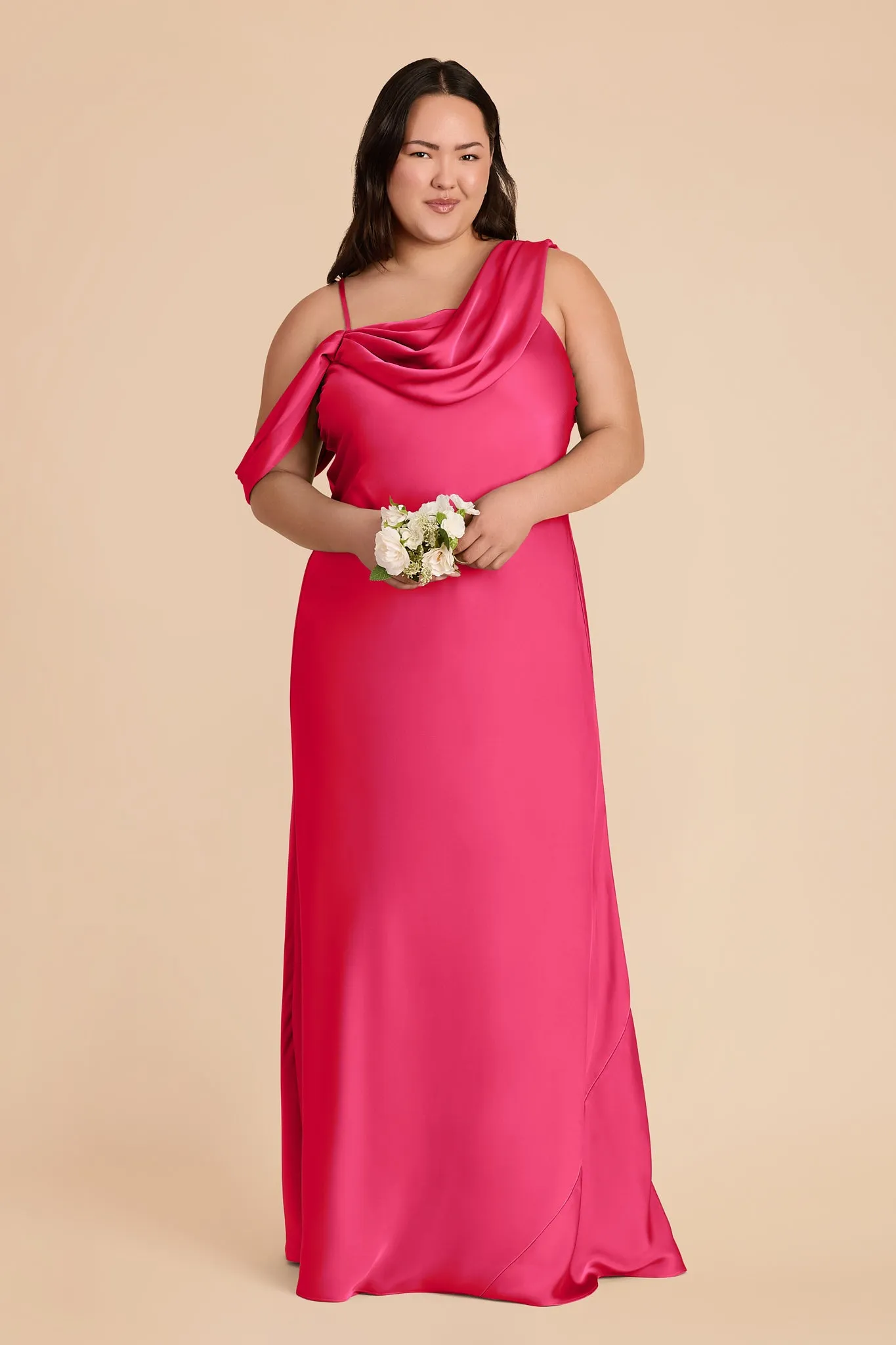 Freya Matte Satin Dress - Fuchsia sold by Birdy Grey product image thumbnail 2