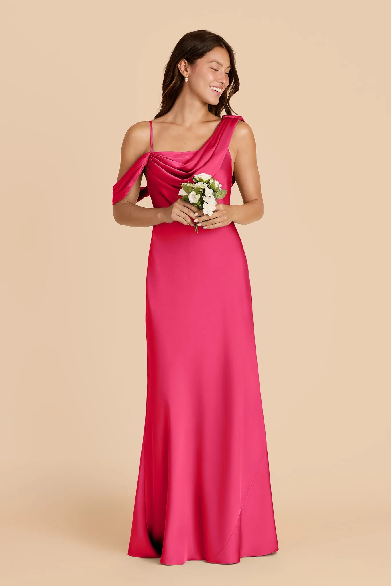 Freya Matte Satin Dress - Fuchsia sold by Birdy Grey product image thumbnail 3