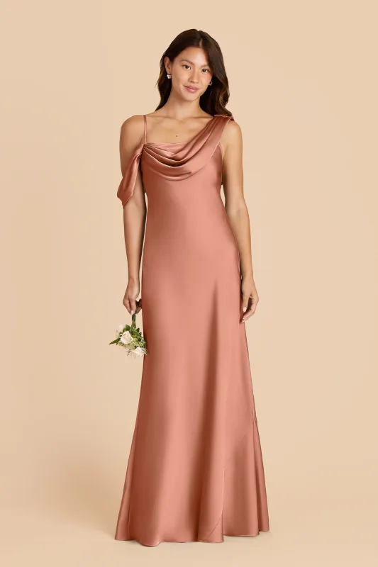 Freya Matte Satin Dress - Desert Rose sold by Birdy Grey