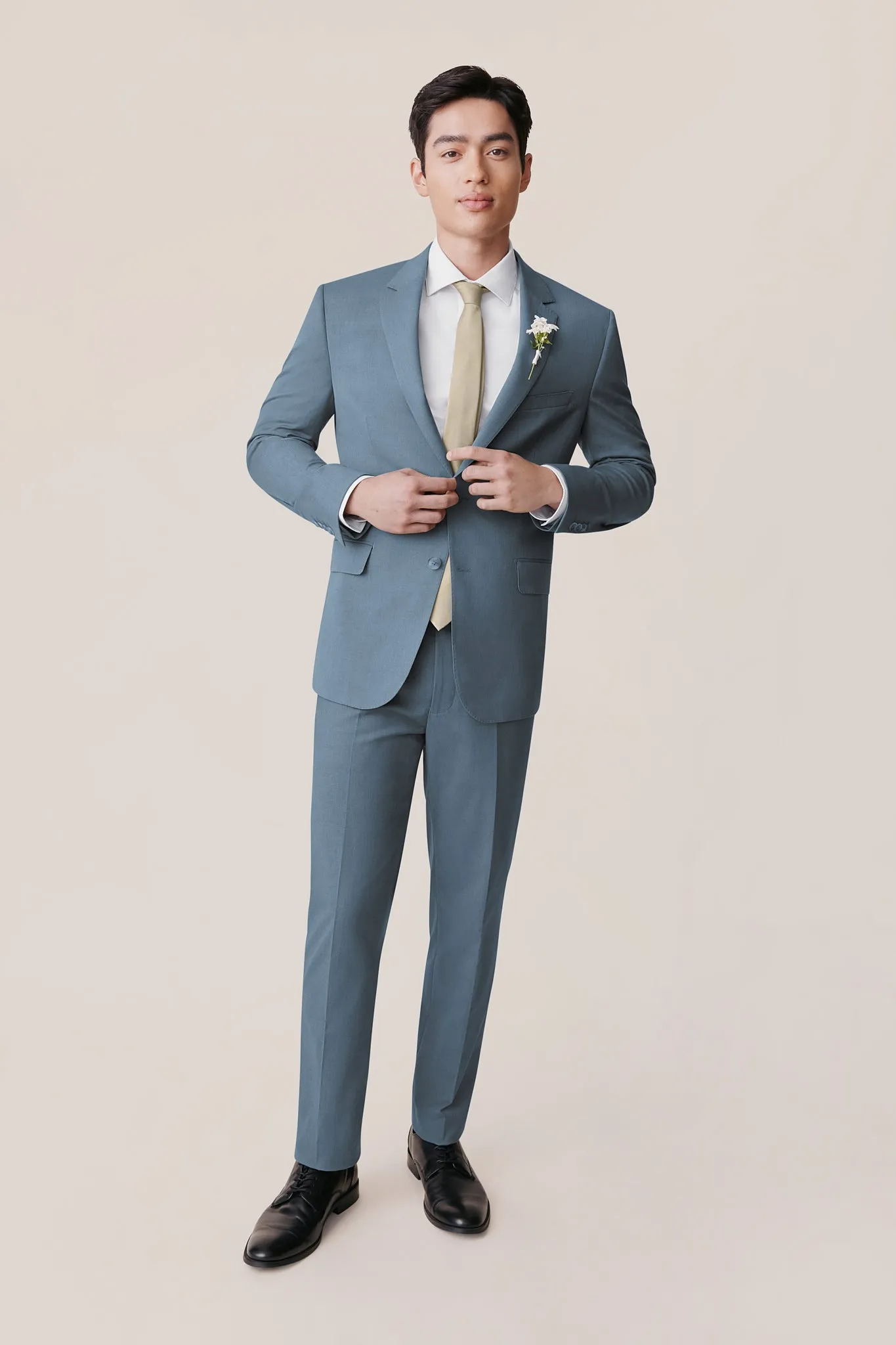 Taylor Suit - Heathered French Blue sold by Birdy Grey
