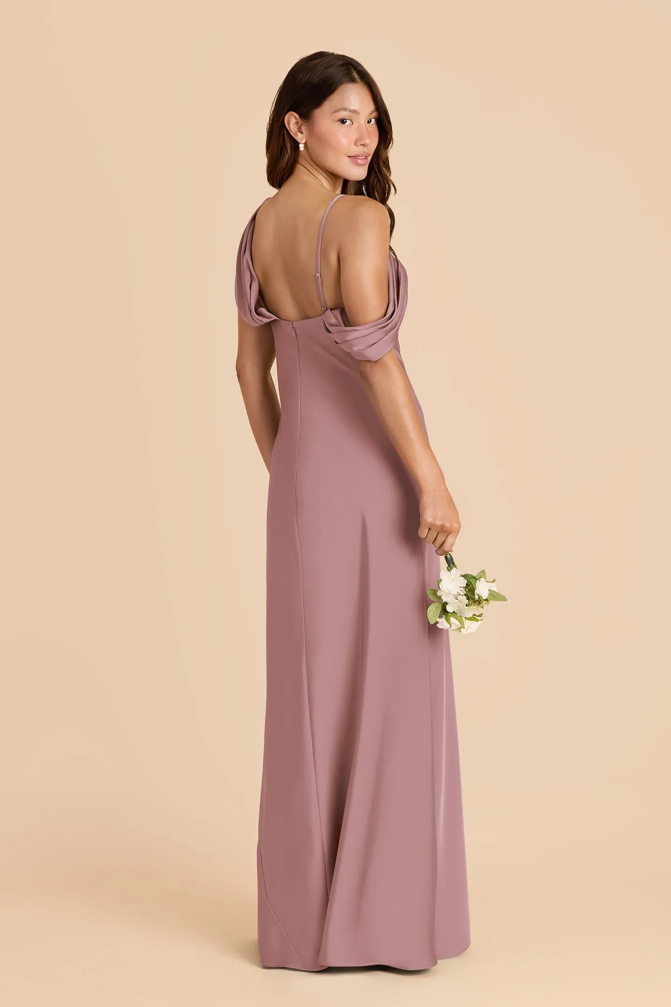Freya Matte Satin Dress - Dark Mauve sold by Birdy Grey product image thumbnail 4