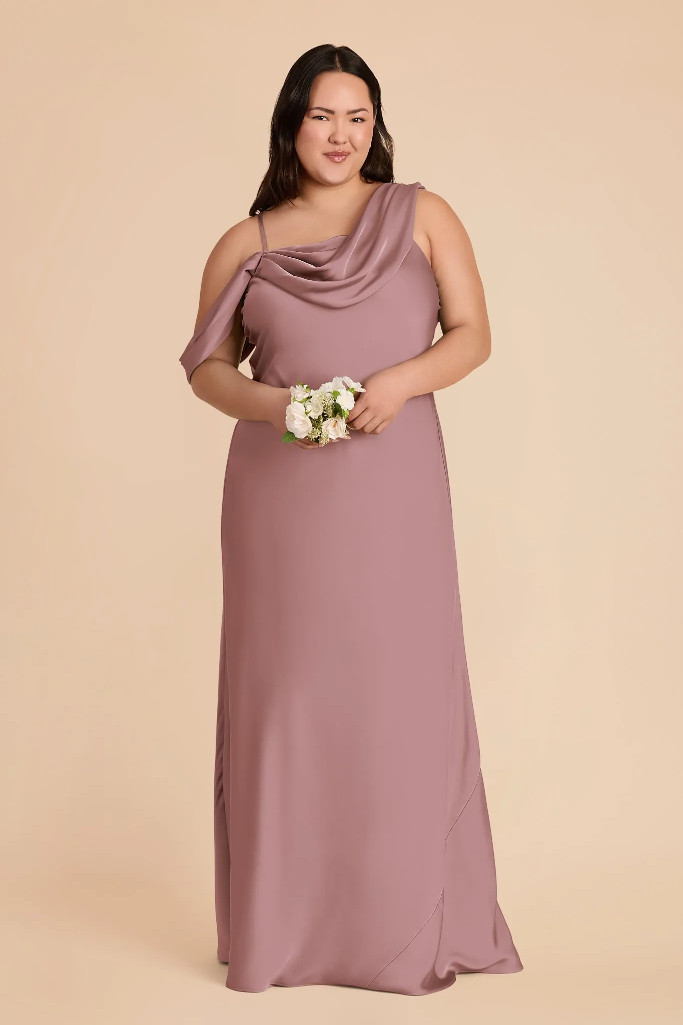 Freya Matte Satin Dress - Dark Mauve sold by Birdy Grey product image thumbnail 2