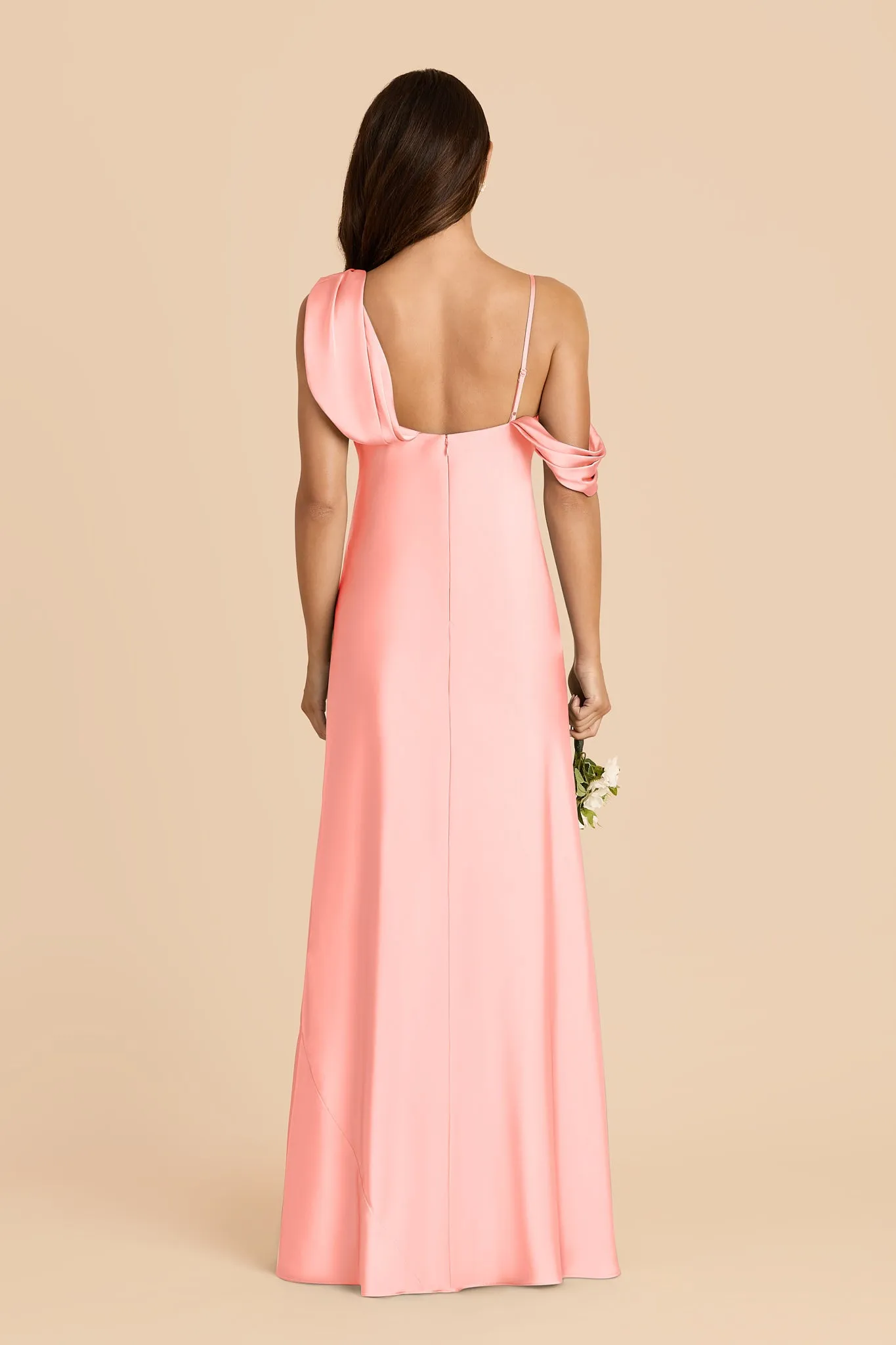 Freya Matte Satin Dress - Coral Pink sold by Birdy Grey product image thumbnail 5