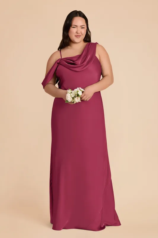 Freya Matte Satin Dress - Berry sold by Birdy Grey