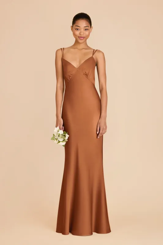 Dasha Matte Satin Dress - Rust sold by Birdy Grey