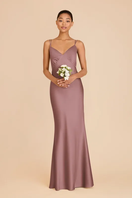 Dasha Matte Satin Dress - Dark Mauve sold by Birdy Grey