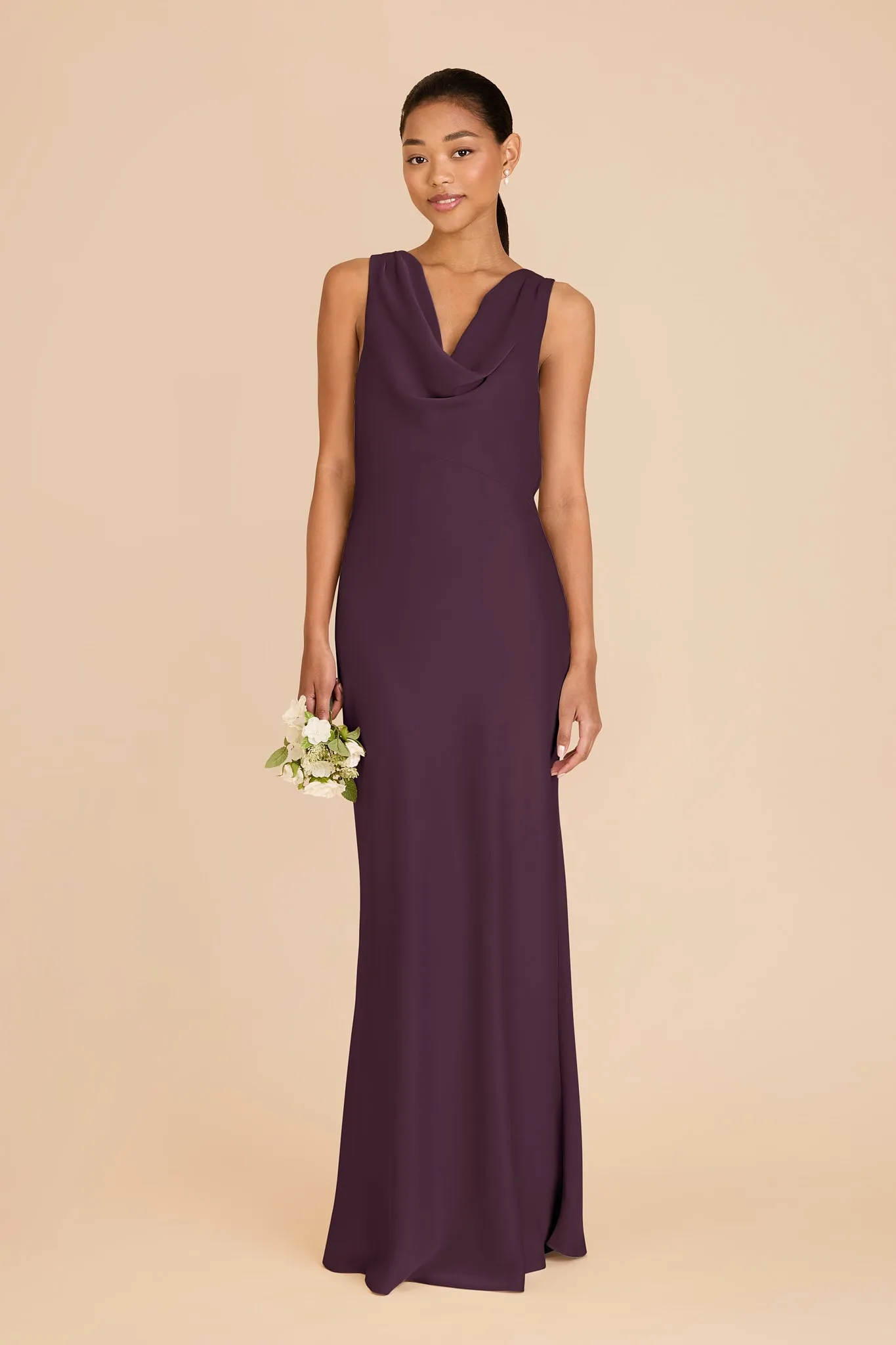 Bonnie Matte Satin Dress - Plum sold by Birdy Grey