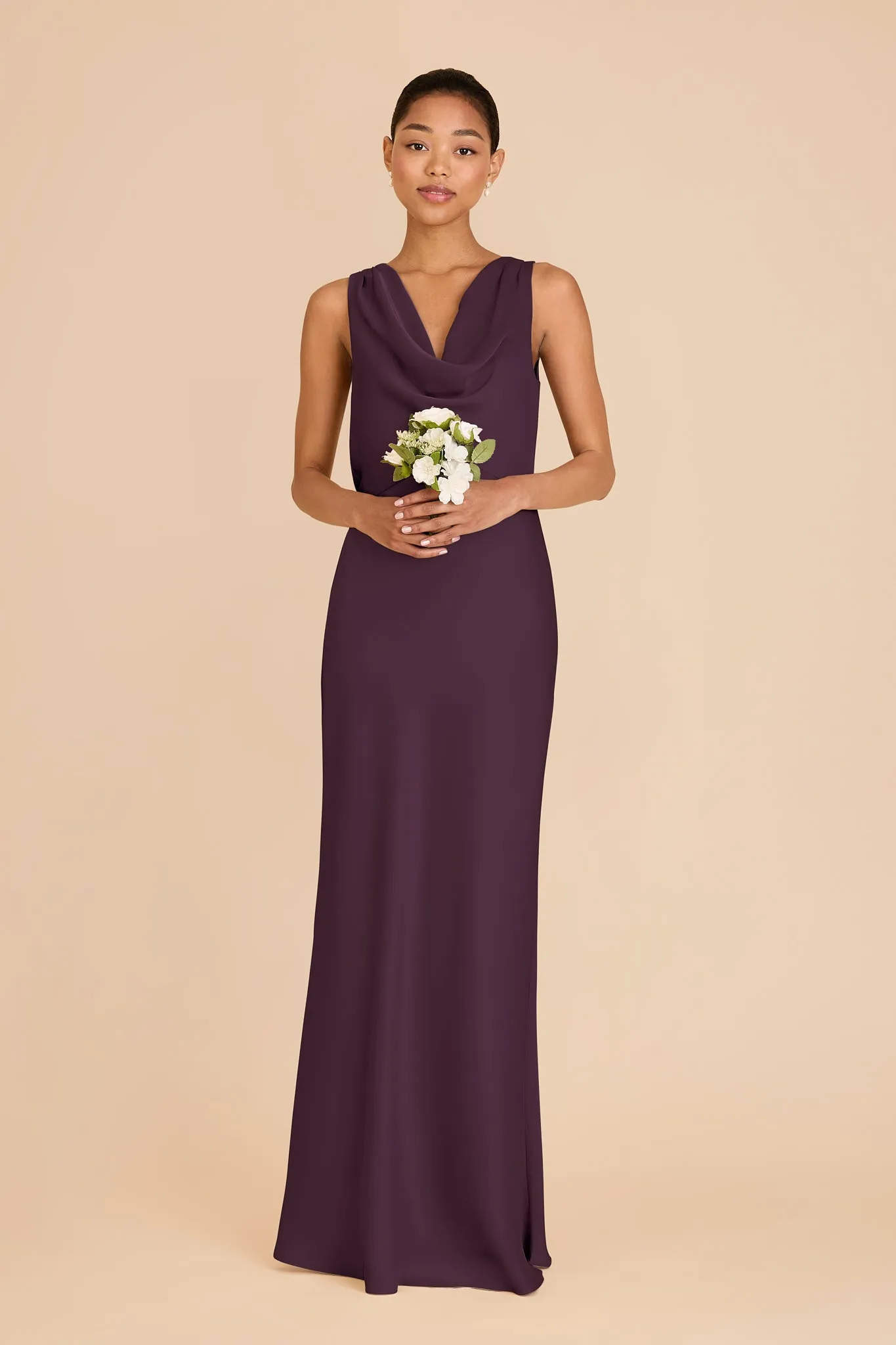 Bonnie Matte Satin Dress - Plum sold by Birdy Grey product image thumbnail 3