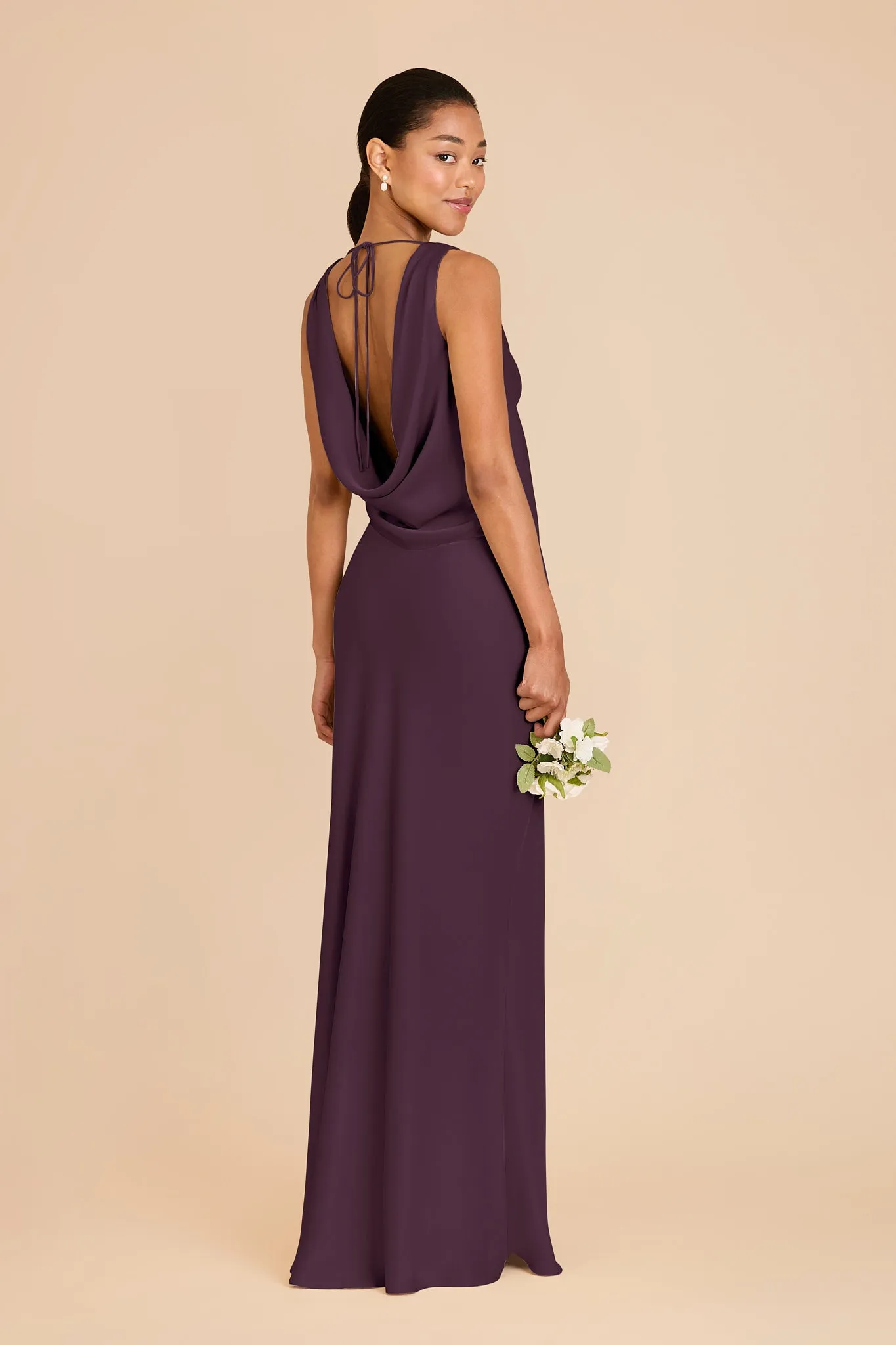 Bonnie Matte Satin Dress - Plum sold by Birdy Grey product image thumbnail 4