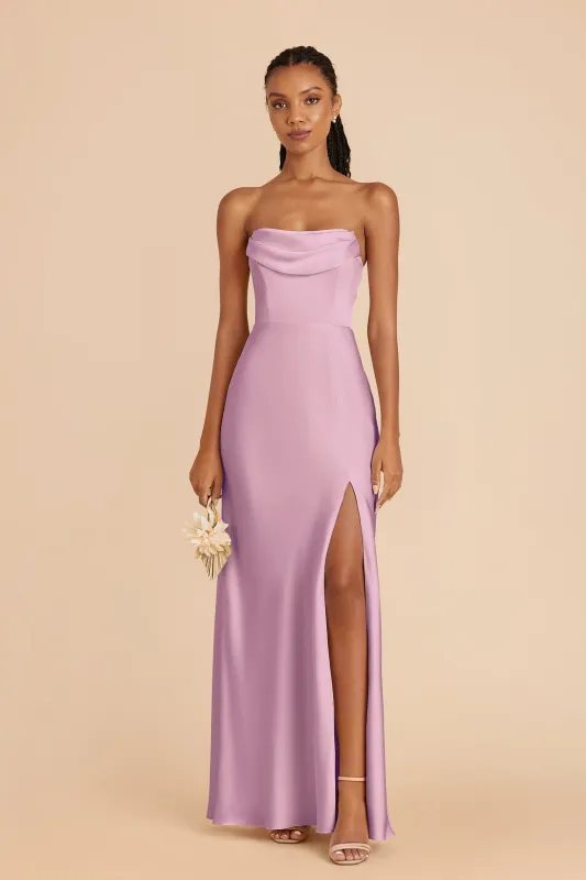 Mia Matte Satin Dress - Orchid sold by Birdy Grey