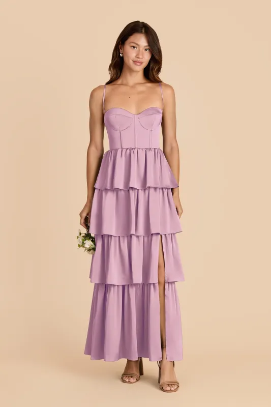 Lola Matte Satin Dress - Orchid sold by Birdy Grey