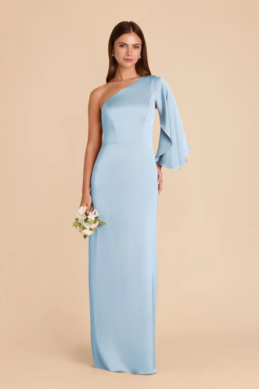 Christine Matte Satin Dress - Sky Blue sold by Birdy Grey