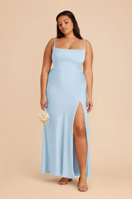Mai Matte Satin Dress - Sky Blue sold by Birdy Grey